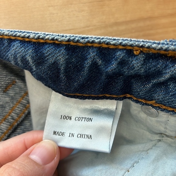 Shop Stevie Mid-Rise Distressed Straight Leg Ankle Raw Hem Jean, 24 - Picture 9 of 9